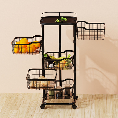 acheter 3 4 5 niveaux de rangement réglable en rotation chariot de stockage pour la cuisine salle de bain fabrication en ligne