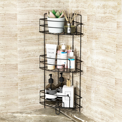 acheter Trois couches de rack de fil de fer de salle de bain étagère de coin étagère douche Caddy Gardez Sundries bien rangé fabrication en ligne