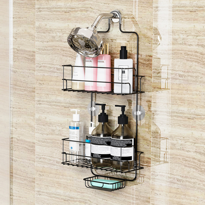 acheter Étagère de salle de bain en fil de fer de 2 niveaux durable avec crochets et conception suspendue fabrication en ligne