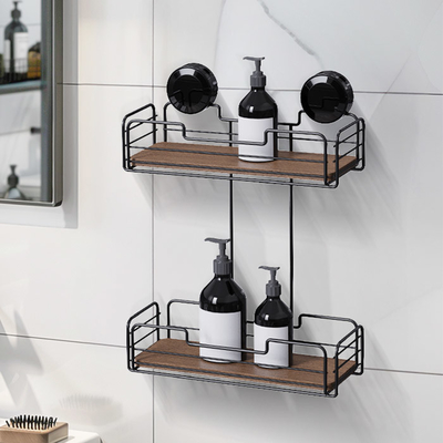 acheter Solution de stockage de salle de bain Rack de fil de fer avec tasse d'aspiration et conception de montage mural fabrication en ligne