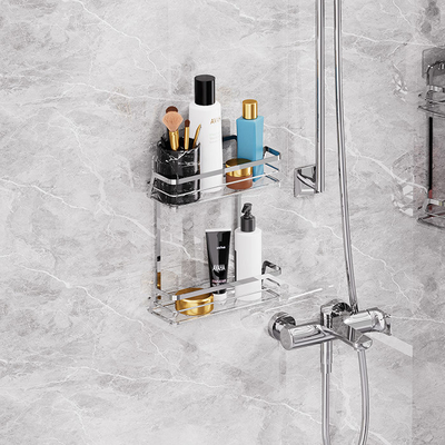 acheter Organiseur de salle de bain en acier inoxydable monté sur le mur Douche Caddy Suction Cup Rack de fil de fer fabrication en ligne