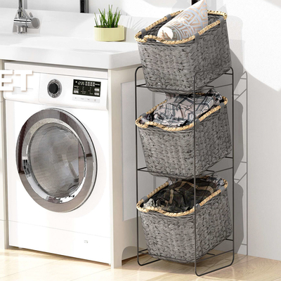 acheter 3 niveaux de rangement pour organisateur de salle de bain japonais avec paniers tissés fabrication en ligne