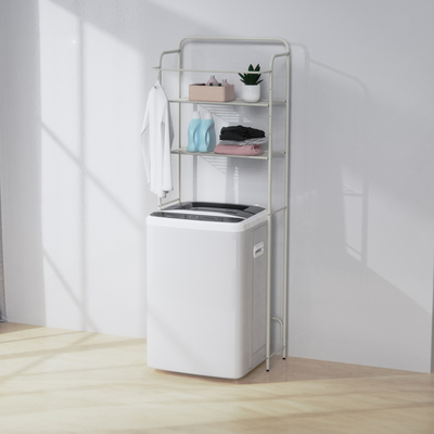 acheter Étagère de salle de lavage à 3 niveaux au-dessus de la machine à laver Étagère de rangement Organisateur de salle de bain Économies d'espace Étagères avec bâton fabrication en ligne