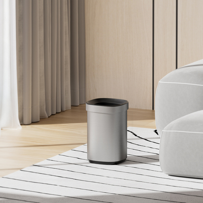 acheter Boîte à ordures en acier inoxydable de grande capacité de 30 litres Durable et durable Boîte à ordures ouverte pour la maison élégante fabrication en ligne
