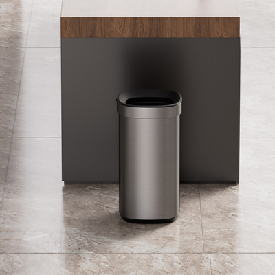 acheter Poubelle en acier inoxydable de haute capacité de 40 litres poubelle de décoration pour la maison poubelle ouverte haut et grande capacité fabrication en ligne