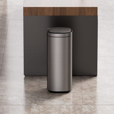 acheter 50L de grande capacité en acier inoxydable Smart Sensor Bin Type de couvercle durable et roulant pour un élimination pratique des déchets fabrication en ligne