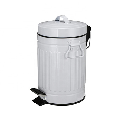 acheter Accueil Rome Ronde Petit bac à ordures avec couvercle et poignée poudre-repos recouvert en forme ronde fabrication en ligne