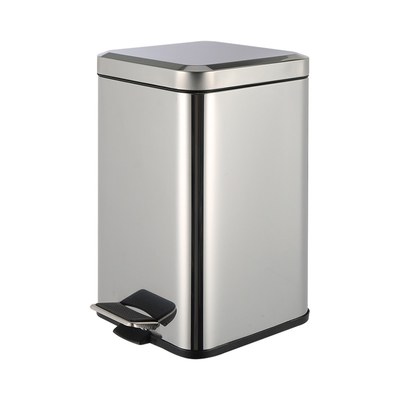 acheter Cube de déchets à pédales carrées 3L poubelle à étapes poubelle en acier inoxydable poubelle en métal poubelle pour bureau hôtel maison fabrication en ligne