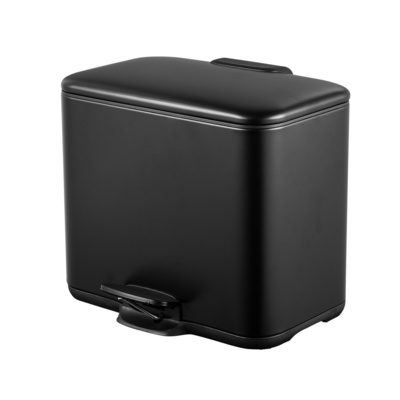 acheter Boîte à ordures de recyclage de la maison de forme rectangulaire 3L*2 en acier inoxydable à pédale avec type de couvercle à roulement et nettoyage facile fabrication en ligne
