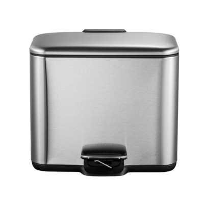 acheter 3L*2 poubelles de recyclage 2 divisions Poubelle à pédales en acier inoxydable Couverture de roulement Type ménager poubelle avec preuve d'empreintes digitales fabrication en ligne
