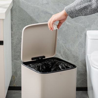 acheter Série Rectangle Defender poubelle douce fermée en acier inoxydable salle de bain pédale poubelle pour salle de bain fabrication en ligne