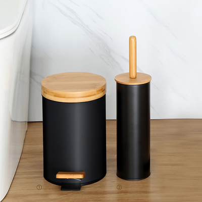 acheter Structure ronde de ménage 3L 5L 8L 12L 20L 30L poubelles en acier inoxydable avec traitement de surface en bambou fabrication en ligne