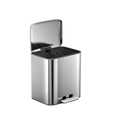 acheter 11.5L*2 acier inoxydable doux fermé carré pédale poubelle pour salon et bureau fabrication en ligne