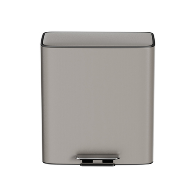 acheter Carré 28L*2 en acier inoxydable poubelle à pédale fermée douce pour le recyclage dans les bureaux et les salons fabrication en ligne