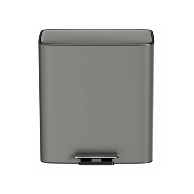 acheter Couverture en roulement de type 28L*2 en acier inoxydable à pédale carrée fermée et douce poubelle pour bureau et salon fabrication en ligne