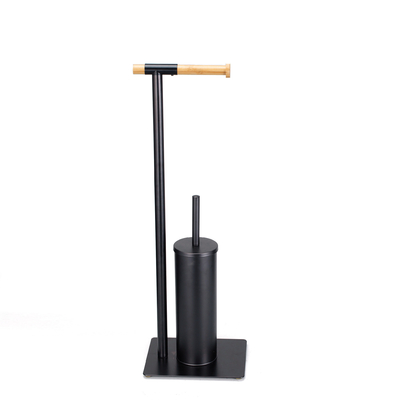 acheter 21*18*67cm Type durable Stand de salle de bain en acier Bambou Porteur de papier toilette et pinceau pour ménage fabrication en ligne
