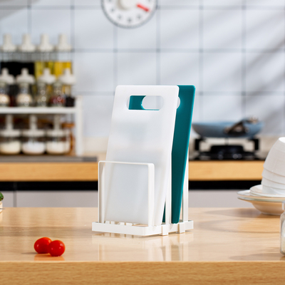 acheter Organiseur de cuisine type debout Organiseur de cuisine Plaque de coupe de cuisine Plaque de support de plaque de coupe multifonctions fabrication en ligne