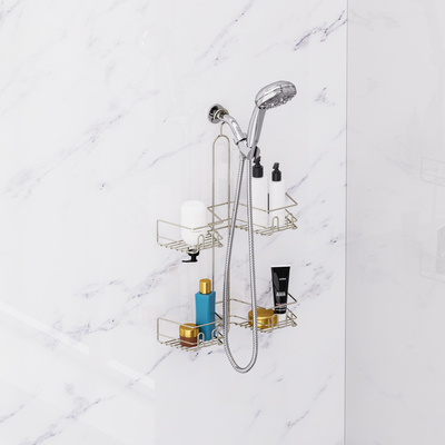acheter Caddy de douche organisateur suspendu salle de bain étagère de douche pour l'intérieur de la douche sans support de forage sur la tête de douche fabrication en ligne