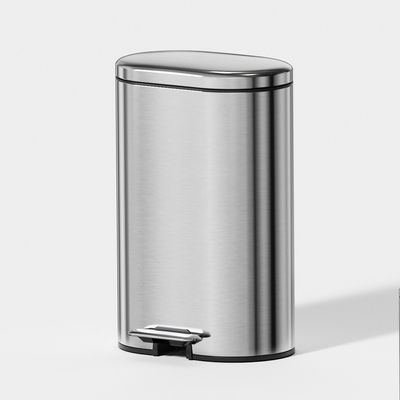 acheter poubelle ronde rectangulaire en acier inoxydable couverture en acier à rouleaux pas à pas pédale poubelle pour la cuisine salle de bain Bureau 6L 12L 30L 50L fabrication en ligne