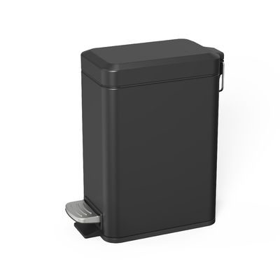 acheter Pedale de pieds en acier inoxydable poubelle 5L Rectangulaire avec couvercle doux fermé fabrication en ligne