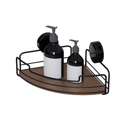 Organiseur de salle de bain en métal Caddy de douche mural avec tasse d'aspiration et conception fonctionnelle