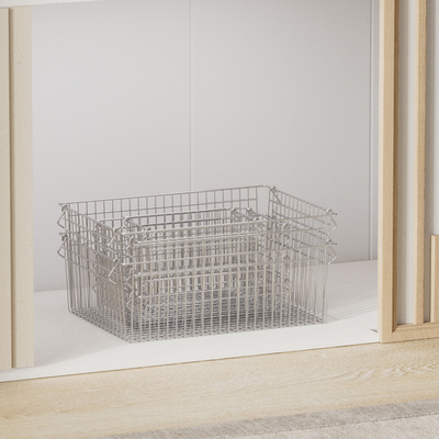 Corbeilles de rangement en treillis métalliques en acier inoxydable pour l'organisation de la chambre à coucher