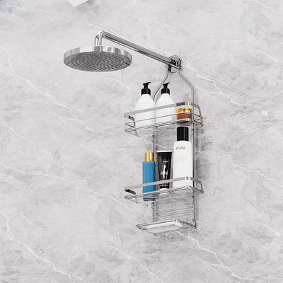 Rack de fil de fer monté sur le mur pour les accessoires de salle de bain et de douche