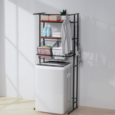 Étagère de salle de lavage expandable sur les machines à laver