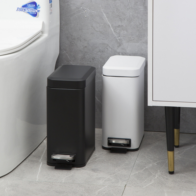 Pédale de pied rectangulaire 5L poubelle en acier inoxydable pour solution d'élimination des déchets de matériaux en fer