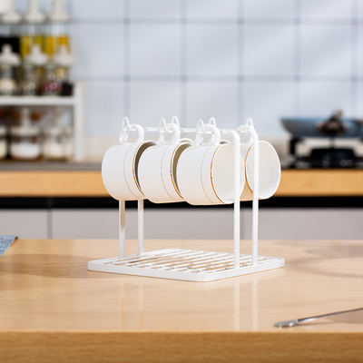 Organiseur de cuisine Mug Rack Cuisine fil métallique suspendu organisateur de tasse à café à thé crochet porte-tasse à café étagère