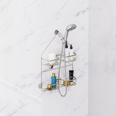 Organiseur de salle de bains suspendu étagère de douche pour la douche intérieure sans support de forage au-dessus de la tête de douche support de douche