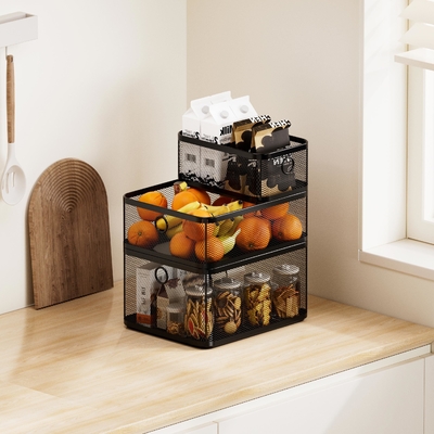 Mélange de stockage en acier paniers organisateur conteneurs pour la maison armoire garde-manger placard cuisine réfrigérateur fruits maquillage panier métallique