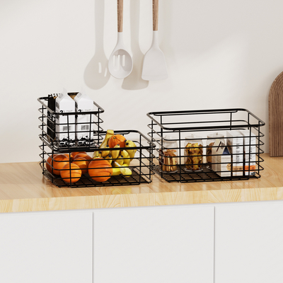 Chariots de rangement ménagers pour la maison Armoire garde-manger placard cuisine réfrigérateur Produits de maquillage panier métallique