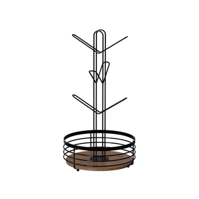 2 niveaux type debout élément de bois ménager multifonctionnel organisateur de cuisine en métal élégant porte-gobelets