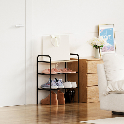 Armoire à chaussures en métal en bambou pour le ménage