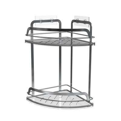 Organiseur de salle de bains en métal élégant pour le ménage Coupe d'aspiration Rack de fil de fer en acier inoxydable Pas de forage