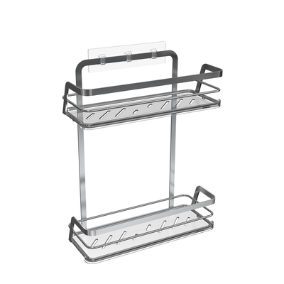 Stylé ménage métal salle de bain organisateur tasse d'aspiration Rack de fil de fer acier inoxydable Pas de forage monté sur le mur