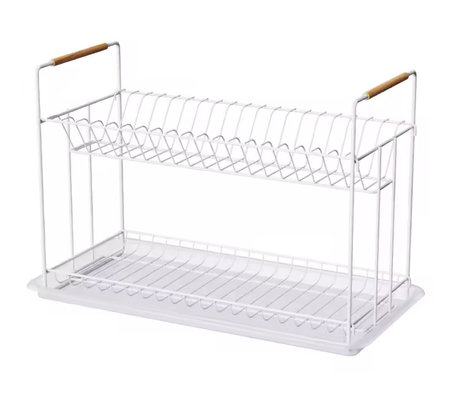 Multifonctionnel 2 rangée étagère de vaisselle organisateur de cuisine évier étagère de séchage