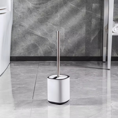 Pinceau de toilette à couvercle en acier inoxydable et support pour les produits de nettoyage des toilettes domestiques