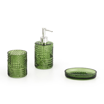 Dispenser à mousse de savon en verre à style sculpté Porte-brosses à dents