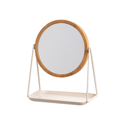 Tableau rond de maquillage Miroir avec plateau à bijoux