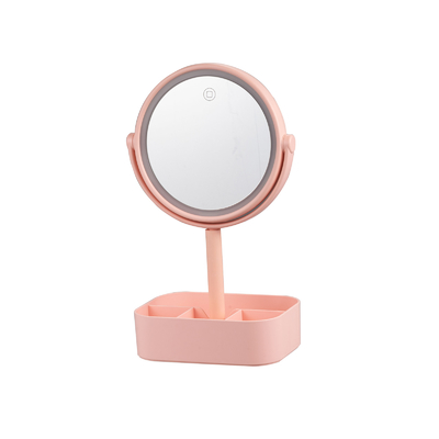 Lumière LED en plastique miroir de maquillage avec oreilles d'animaux et boîte d'organisation de bijoux