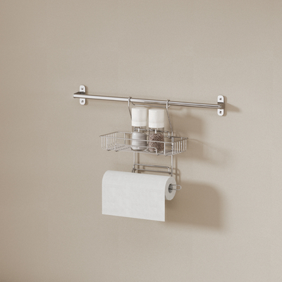 Porte-papier de cuisine type mural ensemble de panier de rangement de cuisine combinaison parfaite de style et de fonction organisation de cuisine multifonctionnelle durable