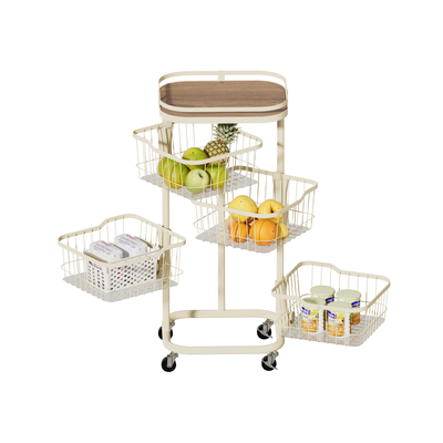 Organiseur de stockage rotatif Chariot d'usage ménager Chariot roulant multifonctionnel